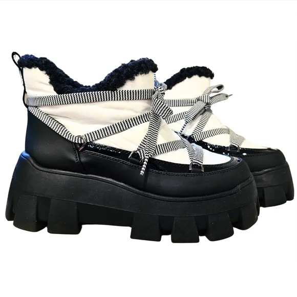 CIRCUS by Sam Edelman Lug Platform Moon Boots size 8.5 Faux Shearling - Picture 5 of 6